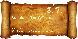 Bacskai Terézia névjegykártya